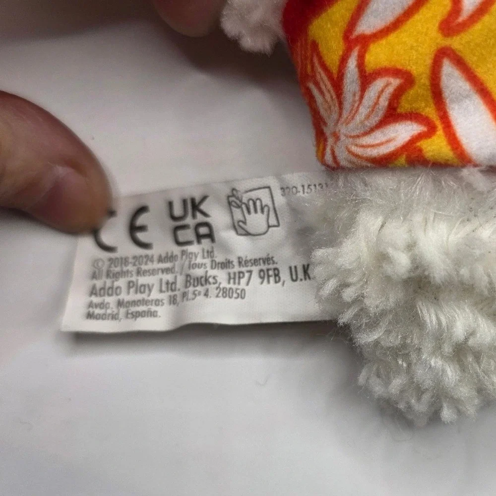 Fuggler Funny Ugly Monster Plush White Shaggy Button Eyes 7x9